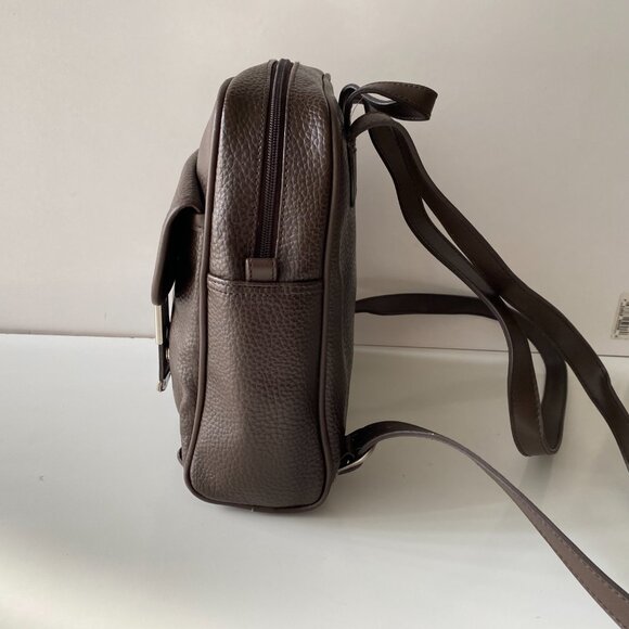 Vintage Esprit Sling Bag Mini Backpack Brown Vegan Leather main image 6